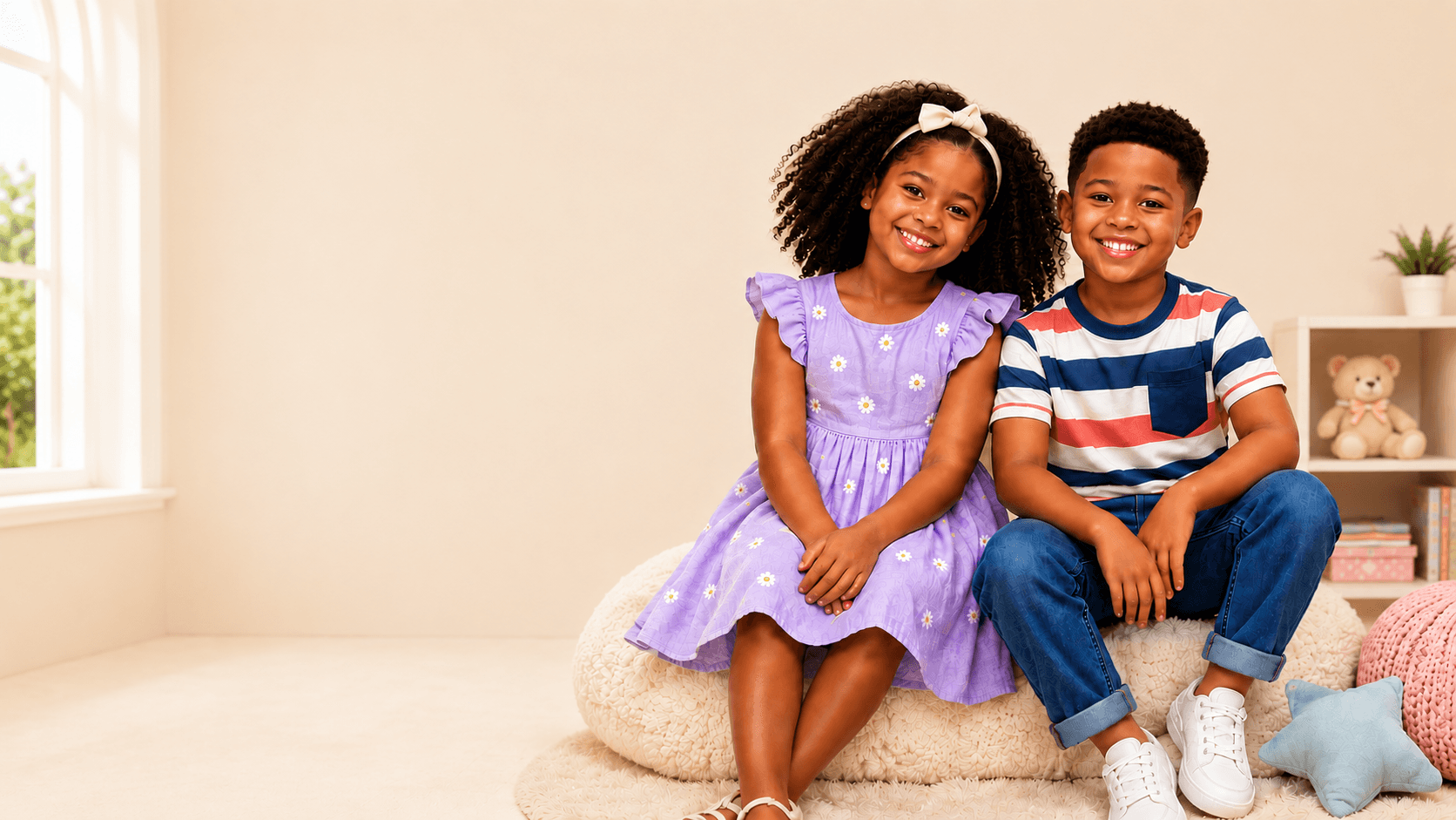 Children wearing H&A clothing